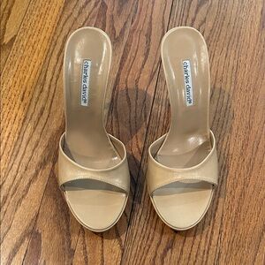 Charles David Nude/Taupe Slide Heels